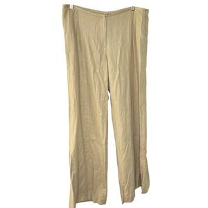 Nicole Miller wide leg pants-‎ size 14- Tan, white stripes, long lightweight